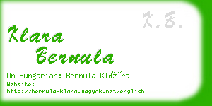 klara bernula business card